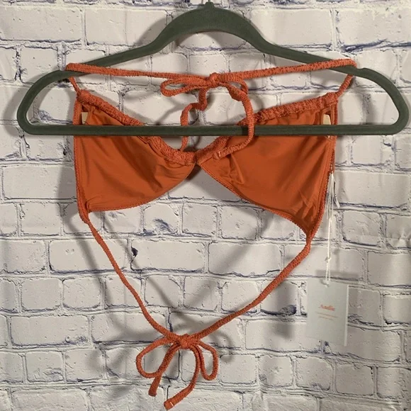 Andie Swim Womens String Bikini Top in Cedar Crochet Boho Hippie Festival L NWT - Picture 5 of 5